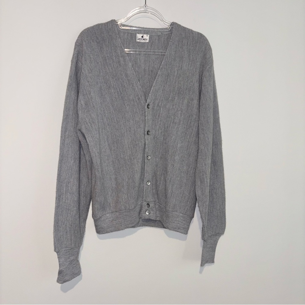 Jockey Made in‎ the USA button front cardigan grey  men’s medium